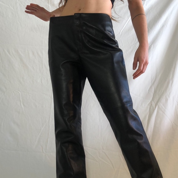 Vintage 90s - y2k 100% leather pants - Picture 6 of 8